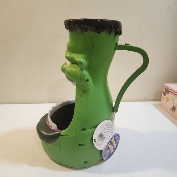 FRANKENSTAIN BIG MOUTH CANDY BOWL Halloween Basket - Picture 9 of 12